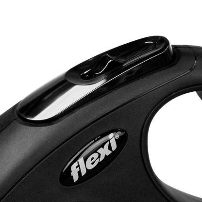 Flexi New Classic Dog Retractable Lead/ Tape/ Small/ 5m/ Black