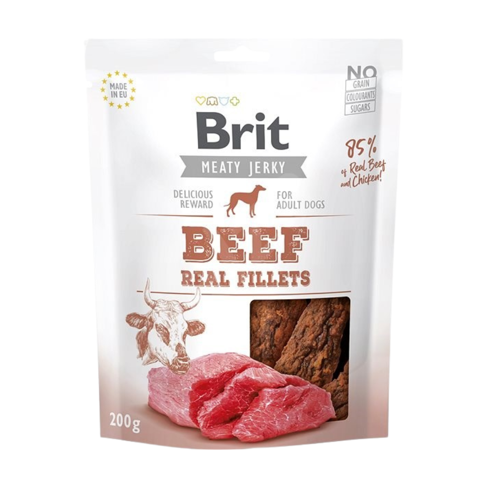 Brit Dog Meaty Jerky Snack Beef & Chicken Real Fillets