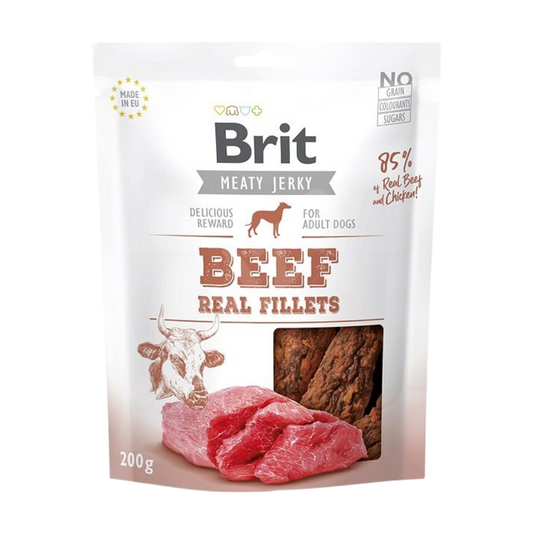 Brit Dog Meaty Jerky Snack Beef & Chicken Real Fillets