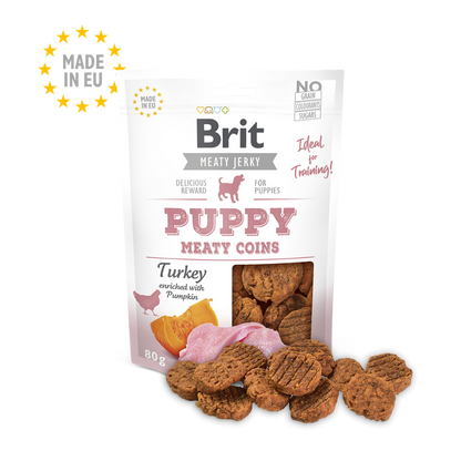 Brit Meat Jerky Snack Puppy Turkey & Chicken Meaty Coins