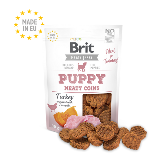 Brit Meat Jerky Snack Puppy Turkey & Chicken Meaty Coins