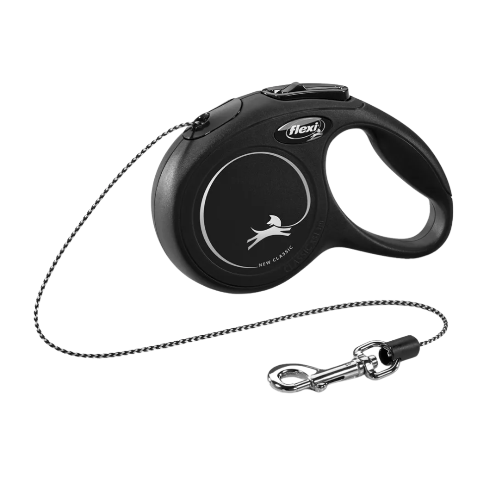 Flexi New Classic Dog Retractable Lead/ Cord/ XSmall/ 3m/ Black