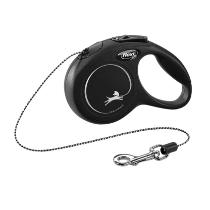 Flexi New Classic Dog Retractable Lead/ Cord/ XSmall/ 3m/ Black