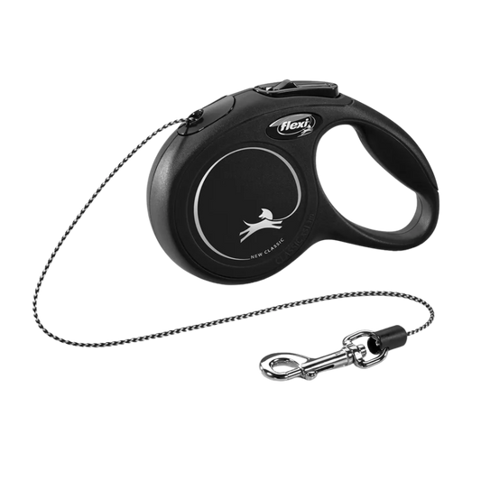 Flexi New Classic Dog Retractable Lead/ Cord/ XSmall/ 3m/ Black